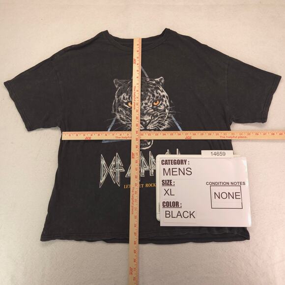 Def Leppard Band Graphic Crew Neck T Shirt Adult Mens Size Extra Large XL Black - Picture 5 of 9